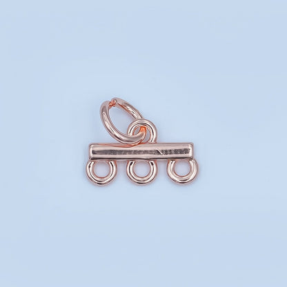 24K Gold Filled Triple Loop Drop Charm Bar Findings in Gold, Silver &amp; Rose Gold | Z1149 Z1150