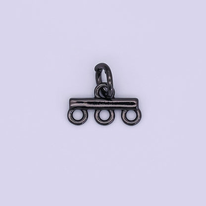 24K Gold Filled Triple Loop Drop Charm Bar Findings in Gold, Silver &amp; Rose Gold | Z1149 Z1150