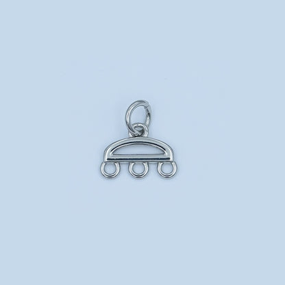 24K Gold Filled Triple Loop Drop Charm Finding in Gold, Silver, Rose Gold &amp; Black | Z1145 Z1146