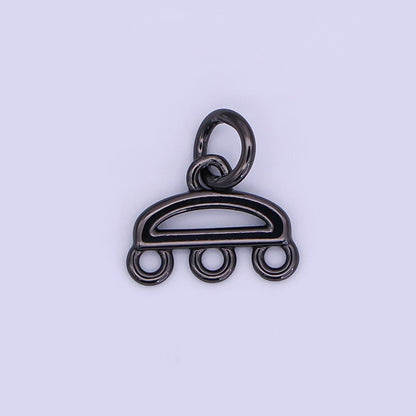 24K Gold Filled Triple Loop Drop Charm Finding in Gold, Silver, Rose Gold &amp; Black | Z1145 Z1146