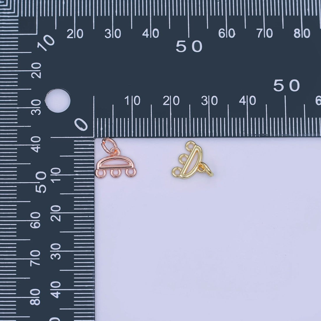24K Gold Filled Triple Loop Drop Charm Finding in Gold, Silver, Rose Gold &amp; Black | Z1145 Z1146