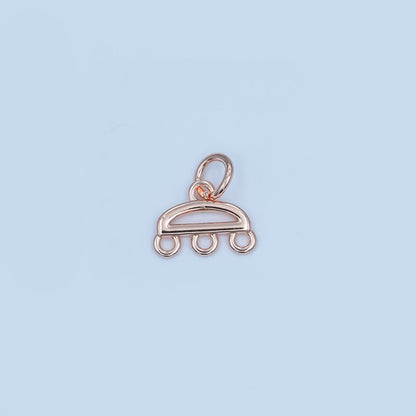 24K Gold Filled Triple Loop Drop Charm Finding in Gold, Silver, Rose Gold &amp; Black | Z1145 Z1146