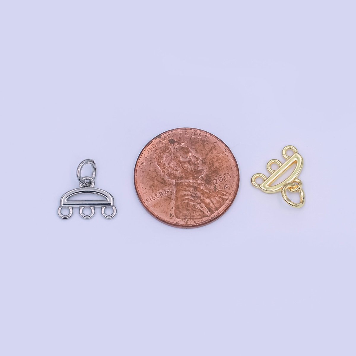 24K Gold Filled Triple Loop Drop Charm Finding in Gold, Silver, Rose Gold &amp; Black | Z1145 Z1146