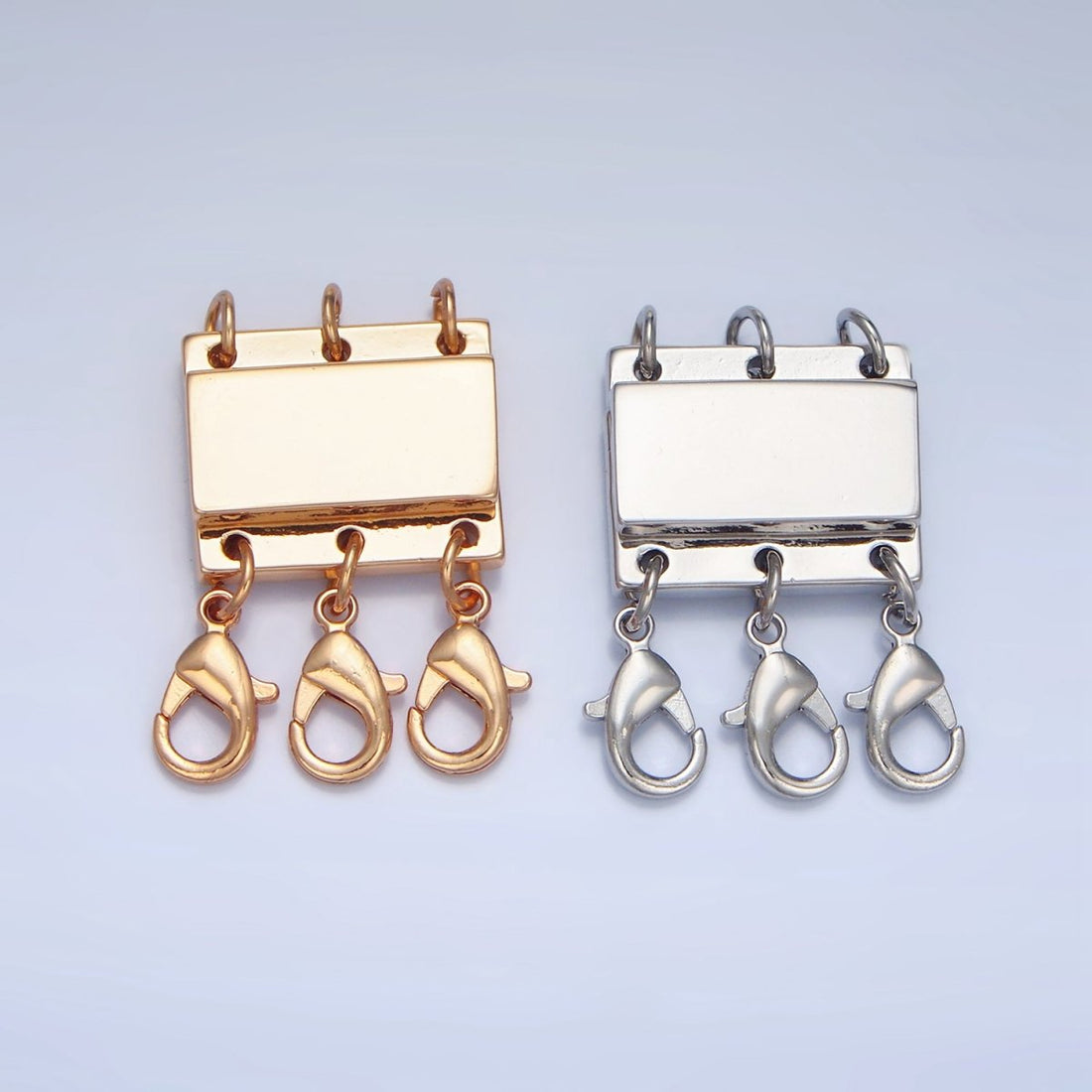 24K Gold Filled Triple Magnetic Necklace Detangler Lobster Clasps Closure Findings in Gold &amp; Silver | Z880