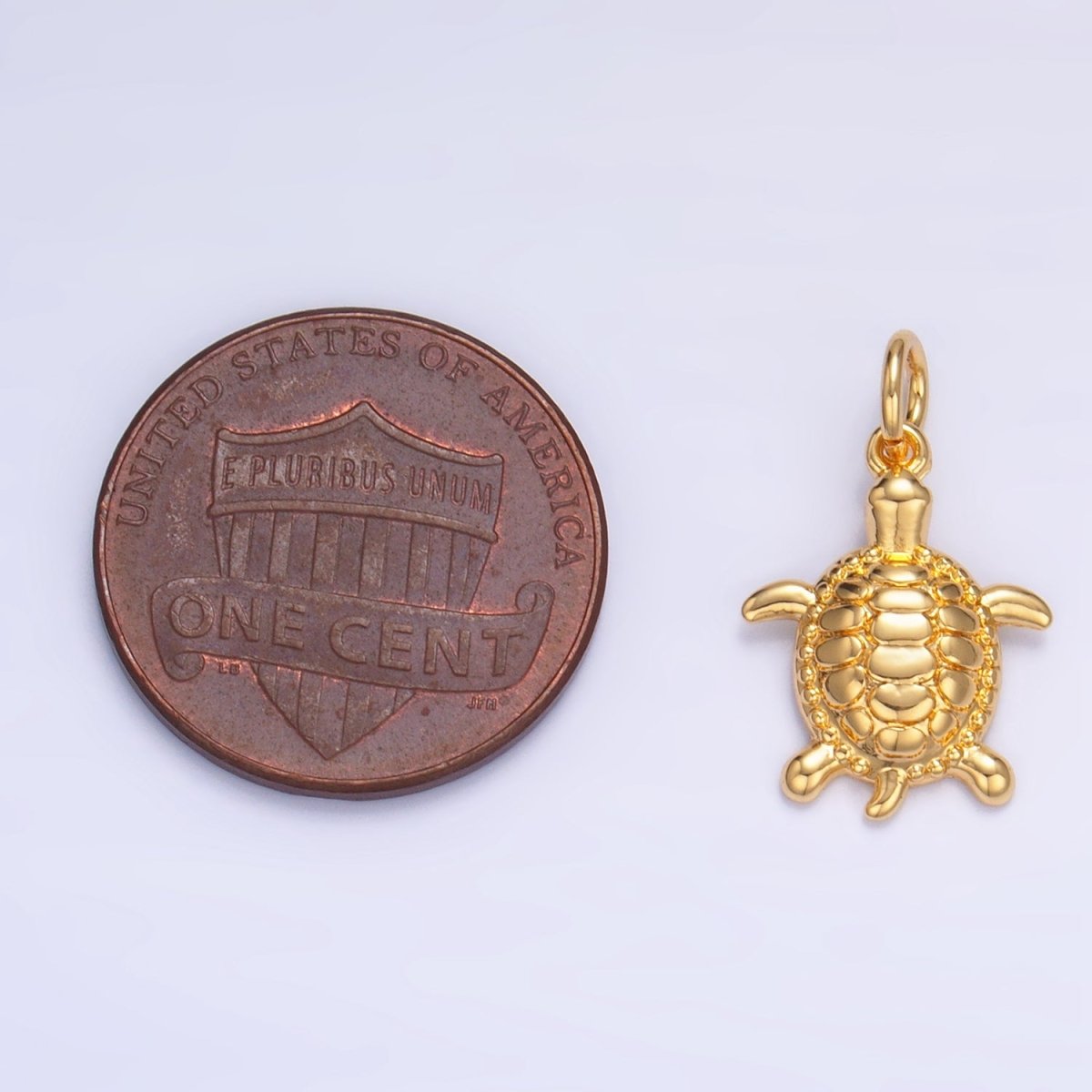 24K Gold Filled Turtle Minimalist Sea Ocean Animal Charm in Gold &amp; Silver | AG836