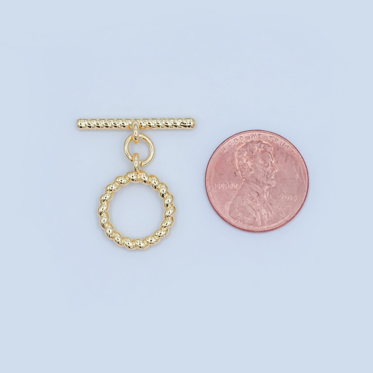 24K Gold Filled Twisted Croissant Minimalist Toggle Clasps Closure Findings | Z1105
