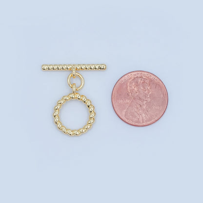 24K Gold Filled Twisted Croissant Minimalist Toggle Clasps Closure Findings | Z1105