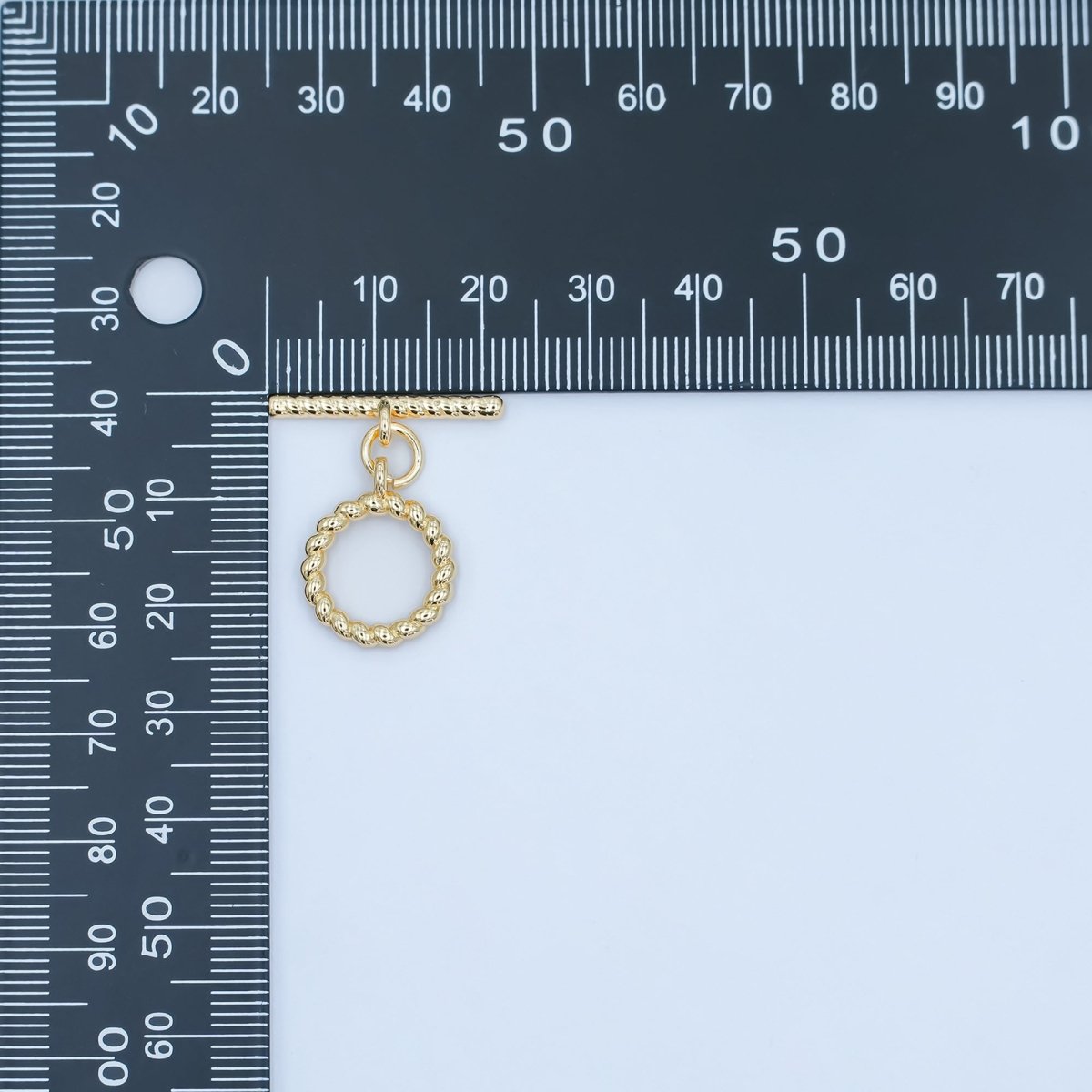 24K Gold Filled Twisted Croissant Minimalist Toggle Clasps Closure Findings | Z1105
