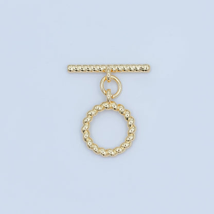24K Gold Filled Twisted Croissant Minimalist Toggle Clasps Closure Findings | Z1105