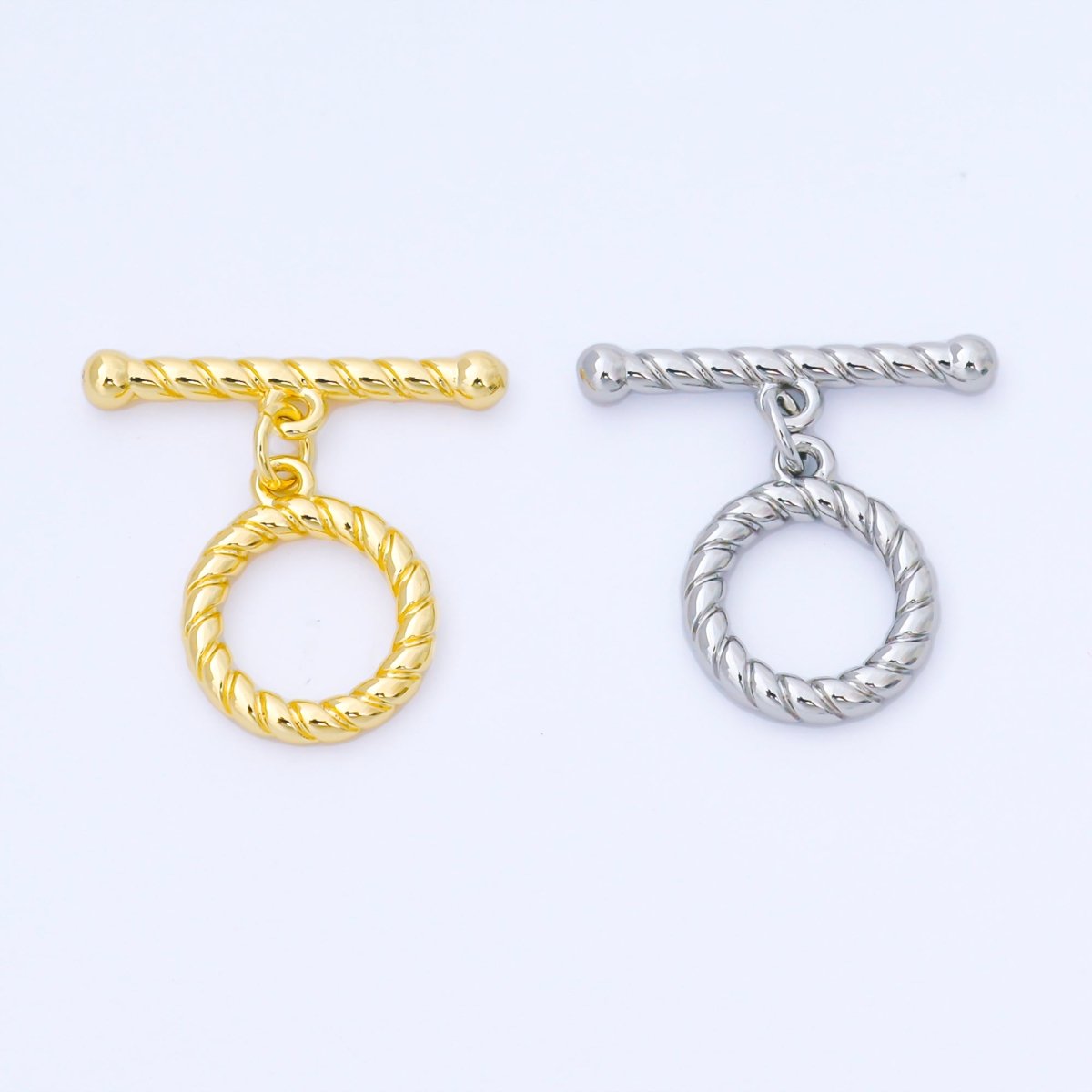 24K Gold Filled 5mm Ribbed Rope OT Toggle Clasp Closure Finding in Gold &amp; Silver | Z1490