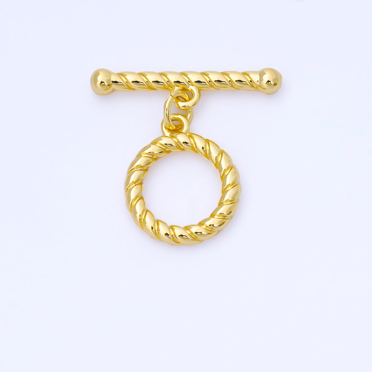 24K Gold Filled 5mm Ribbed Rope OT Toggle Clasp Closure Finding in Gold &amp; Silver | Z1490