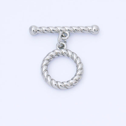 24K Gold Filled 5mm Ribbed Rope OT Toggle Clasp Closure Finding in Gold &amp; Silver | Z1490