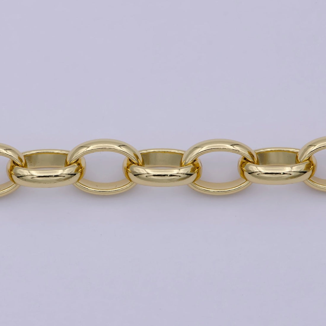 24K Gold Filled Unfinished Chunky Oval Cable Chain 12X9mm Cable Chain For Jewelry Making, Round Oval Cable by Yard | ROLL-644