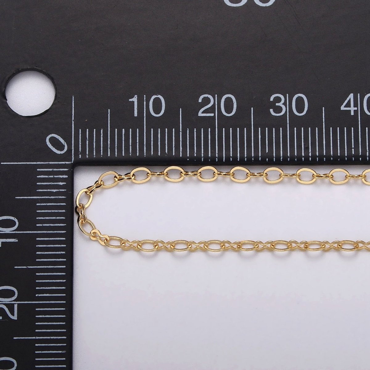24k Gold Filled Unique Cable Figure Eight Link Unfinished Dainty Chain by Yard in Gold &amp; Silver | ROLL-1039, ROLL-1098 Clearance Pricing