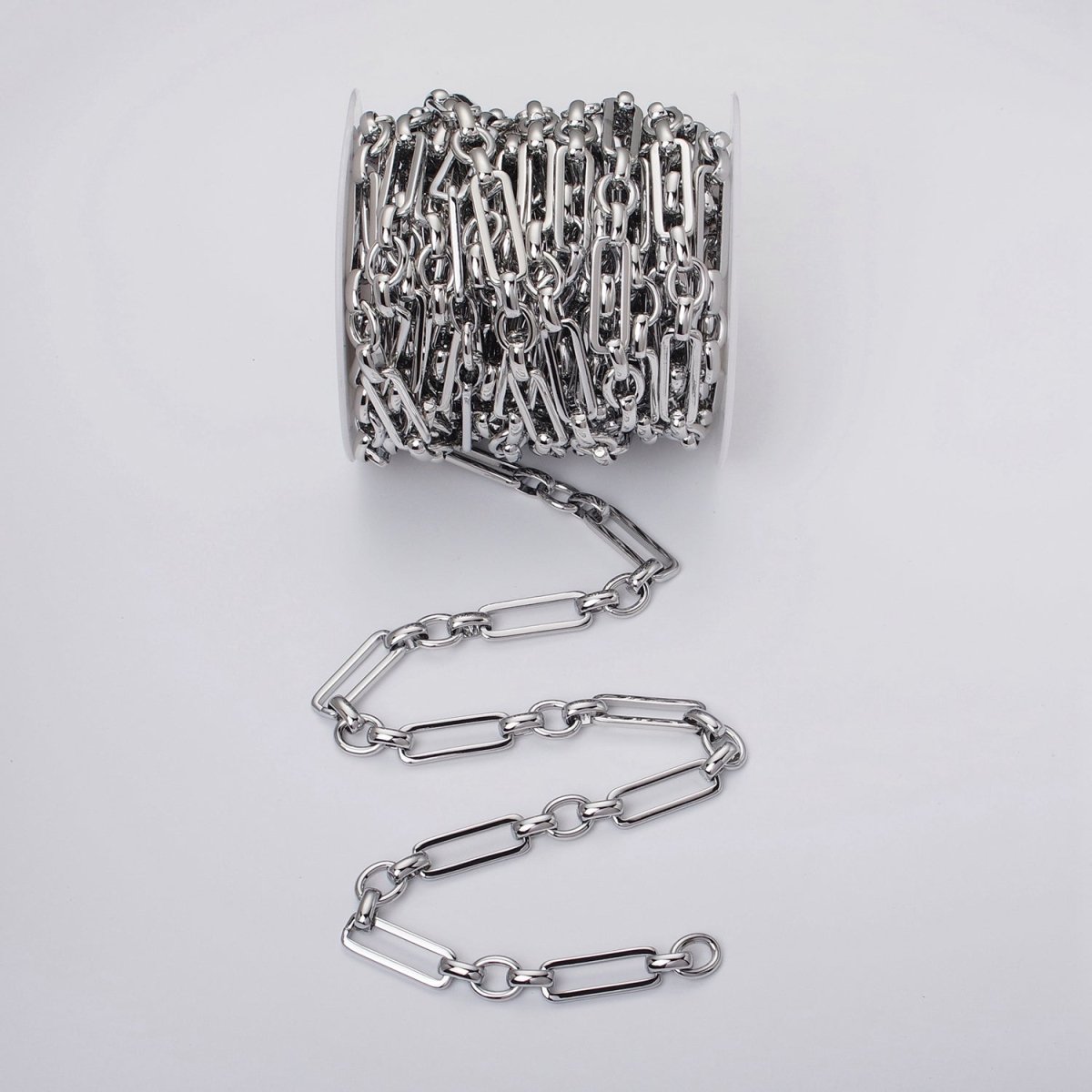 24k Gold Filled Unique PaperClip Figaro Long and Short Fancy Unfinished Chain by Yard in Gold &amp; Silver | ROLL-1125 ROLL-1196