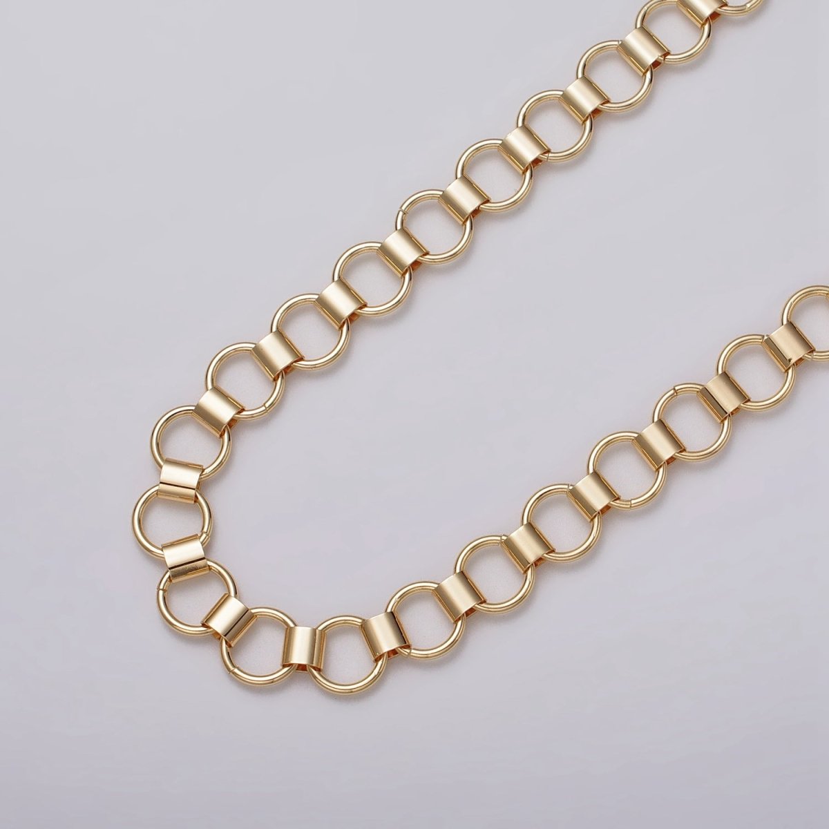 24k Gold Filled Unique Rolo 9mm Unfinished Chain by Yard in Gold &amp; Silver | ROLL-1133, ROLL-1134 Clearance Pricing