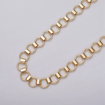 24k Gold Filled Unique Rolo 9mm Unfinished Chain by Yard in Gold &amp; Silver | ROLL-1133, ROLL-1134 Clearance Pricing