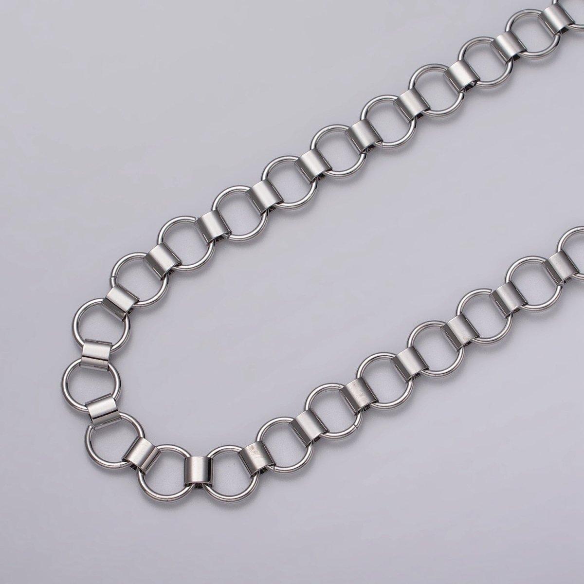 24k Gold Filled Unique Rolo 9mm Unfinished Chain by Yard in Gold &amp; Silver | ROLL-1133, ROLL-1134 Clearance Pricing