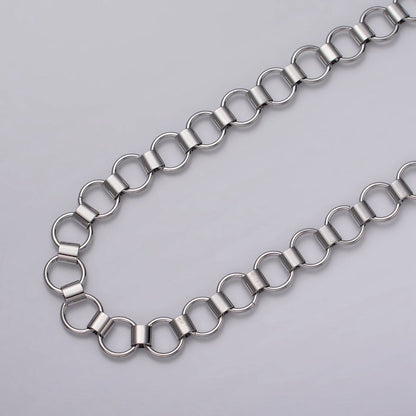 24k Gold Filled Unique Rolo 9mm Unfinished Chain by Yard in Gold &amp; Silver | ROLL-1133, ROLL-1134 Clearance Pricing