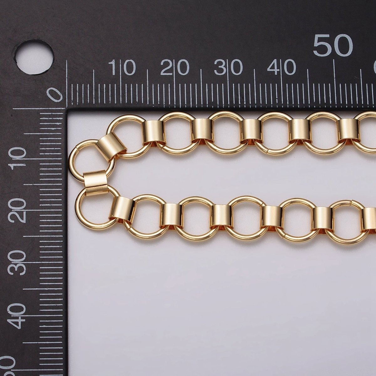 24k Gold Filled Unique Rolo 9mm Unfinished Chain by Yard in Gold &amp; Silver | ROLL-1133, ROLL-1134 Clearance Pricing