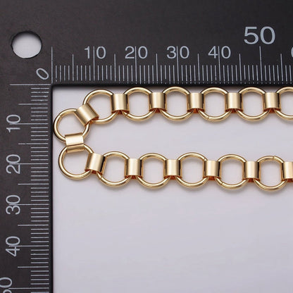 24k Gold Filled Unique Rolo 9mm Unfinished Chain by Yard in Gold &amp; Silver | ROLL-1133, ROLL-1134 Clearance Pricing