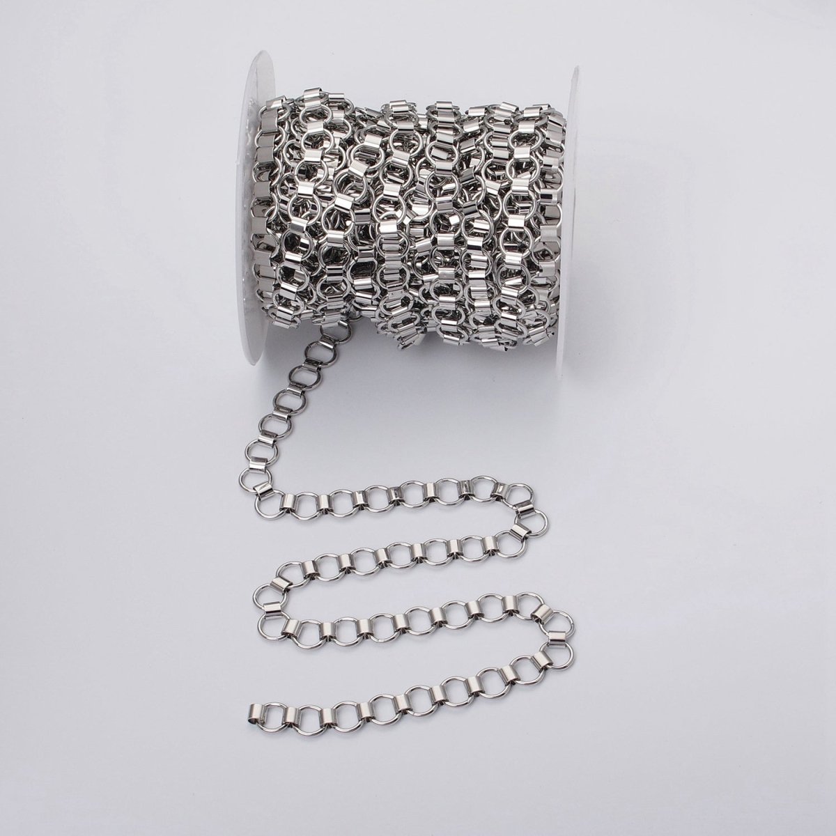 24k Gold Filled Unique Rolo 9mm Unfinished Chain by Yard in Gold &amp; Silver | ROLL-1133, ROLL-1134 Clearance Pricing