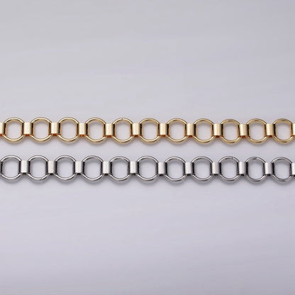 24k Gold Filled Unique Rolo 9mm Unfinished Chain by Yard in Gold &amp; Silver | ROLL-1133, ROLL-1134 Clearance Pricing