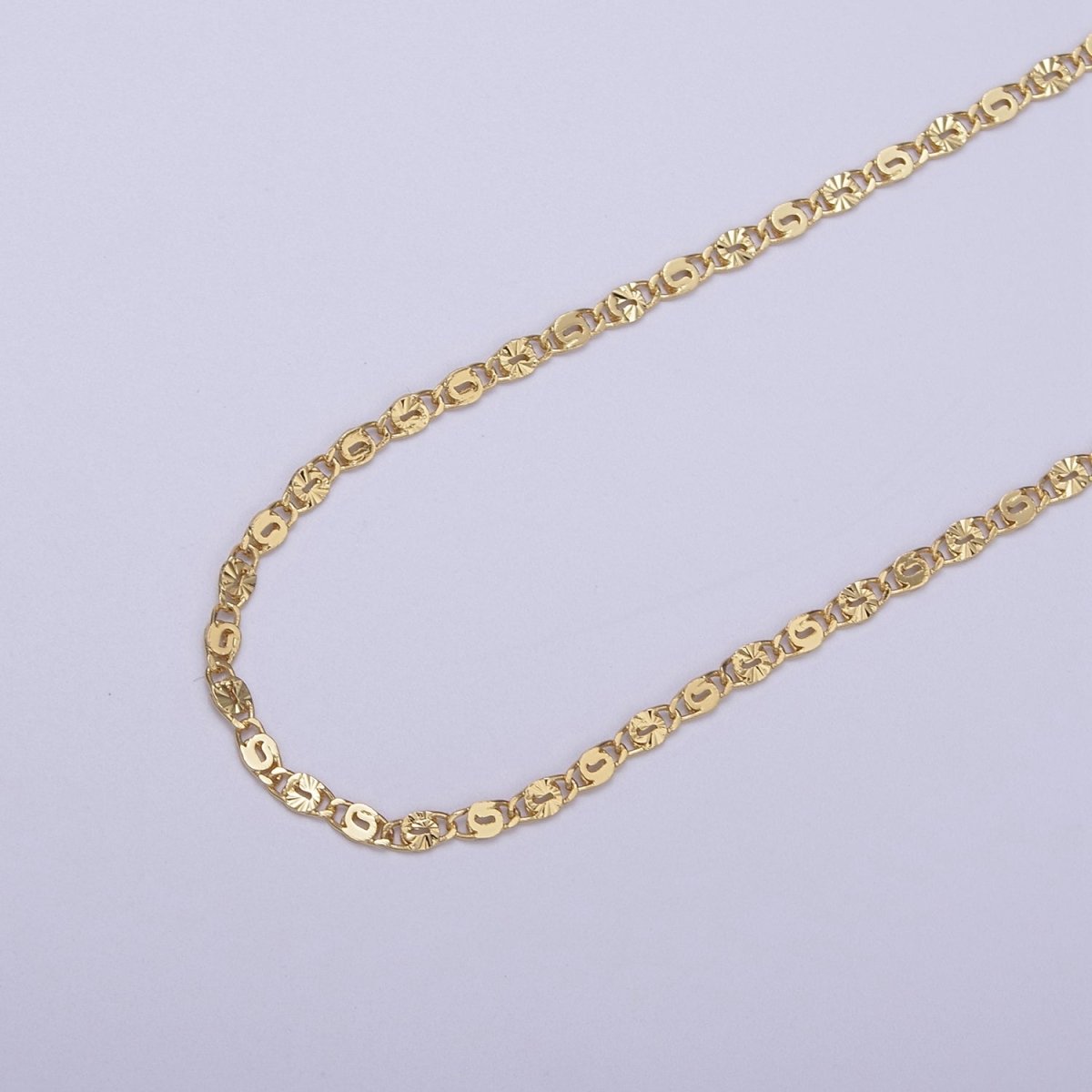24K Gold Filled Unique Scroll Chain, Sunburst Textured Unfinished Chain in Gold &amp; Silver For Jewelry Making | ROLL-680, ROLL-681 Clearance Pricing
