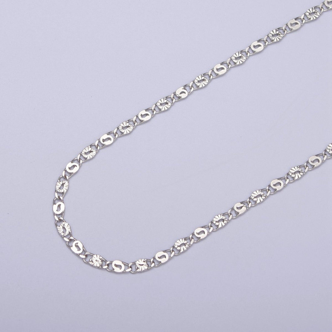 24K Gold Filled Unique Scroll Chain, Sunburst Textured Unfinished Chain in Gold &amp; Silver For Jewelry Making | ROLL-680, ROLL-681 Clearance Pricing
