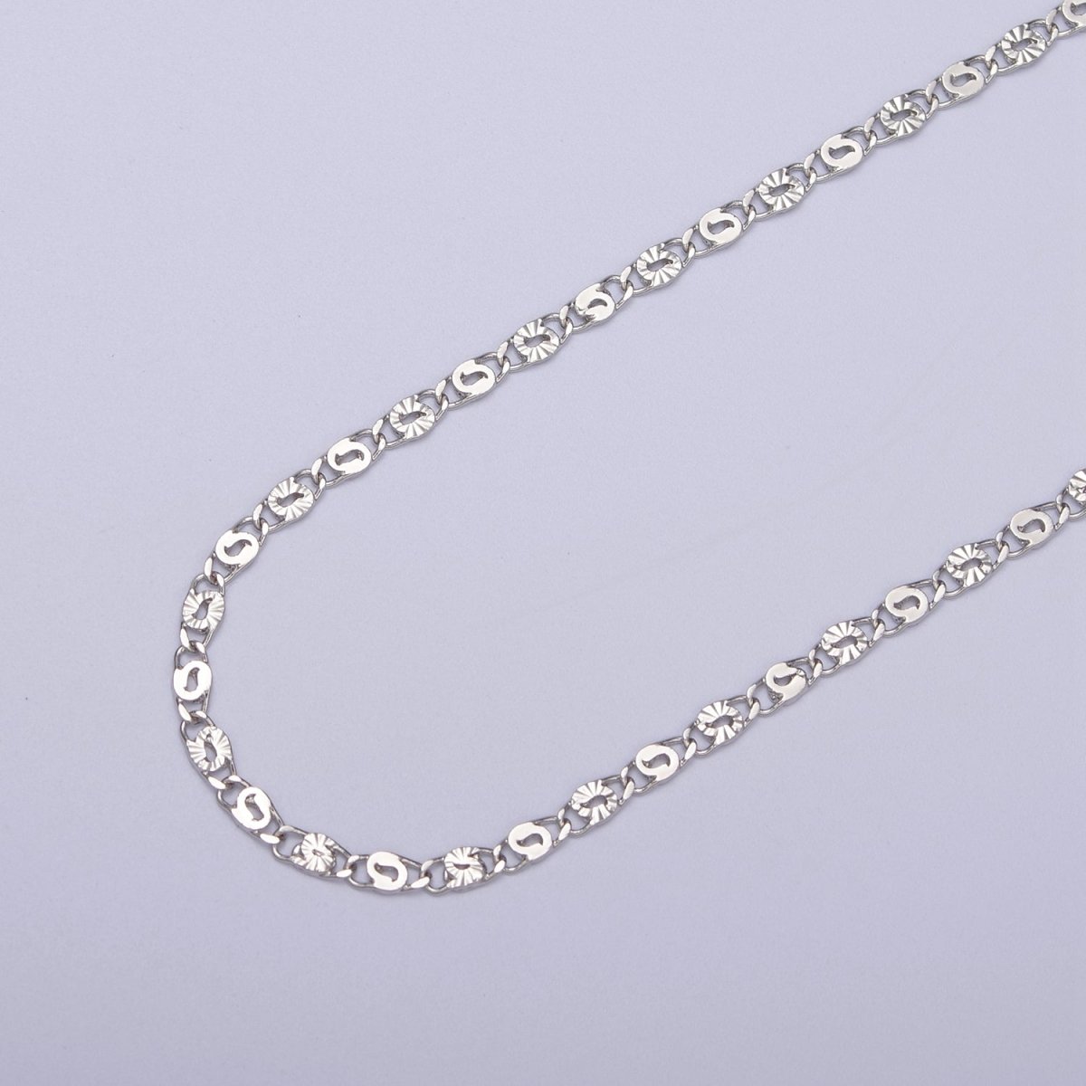 24K Gold Filled Unique Scroll Chain, Sunburst Textured Unfinished Chain in Gold &amp; Silver For Jewelry Making | ROLL-680, ROLL-681 Clearance Pricing