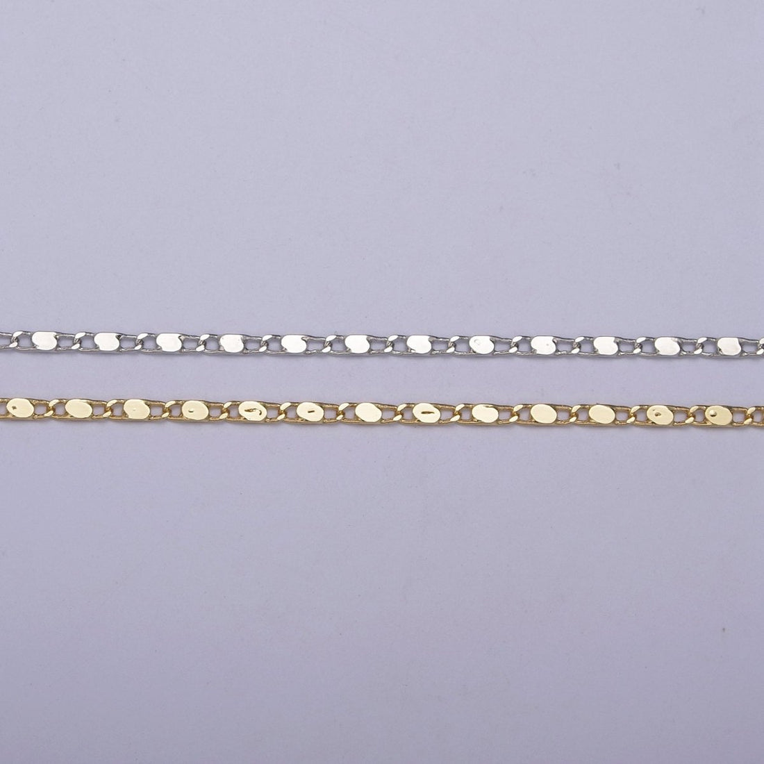 24K Gold Filled Unique Unfinished Scroll Chain, Dainty 1.5mm Width Tube Link Chain in Gold &amp; Silver For Jewelry Making | ROLL-676, ROLL-677