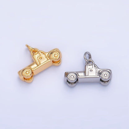 24K Gold Filled Vehicle Pick Up Truck Multidimensional 3D Charm in Gold &amp; Silver | W045