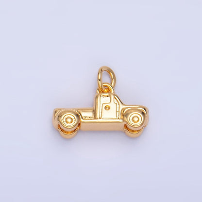 24K Gold Filled Vehicle Pick Up Truck Multidimensional 3D Charm in Gold &amp; Silver | W045