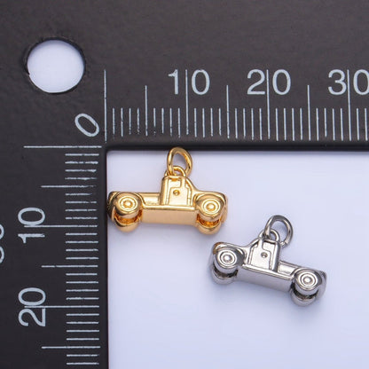 24K Gold Filled Vehicle Pick Up Truck Multidimensional 3D Charm in Gold &amp; Silver | W045