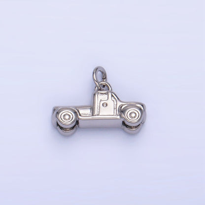 24K Gold Filled Vehicle Pick Up Truck Multidimensional 3D Charm in Gold &amp; Silver | W045