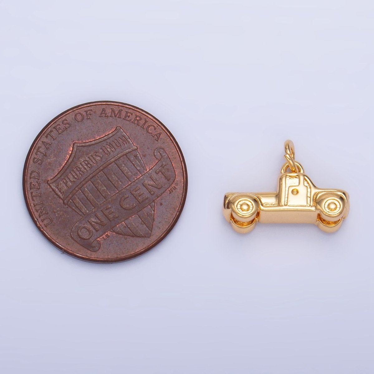 24K Gold Filled Vehicle Pick Up Truck Multidimensional 3D Charm in Gold &amp; Silver | W045