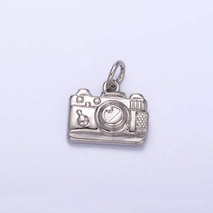 24K Gold Filled Vintage Photography Camera Charm in Gold &amp; Silver | N013