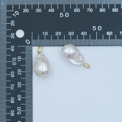 24K Gold Filled White Baroque Freshwater Pearl Pendant | P1638