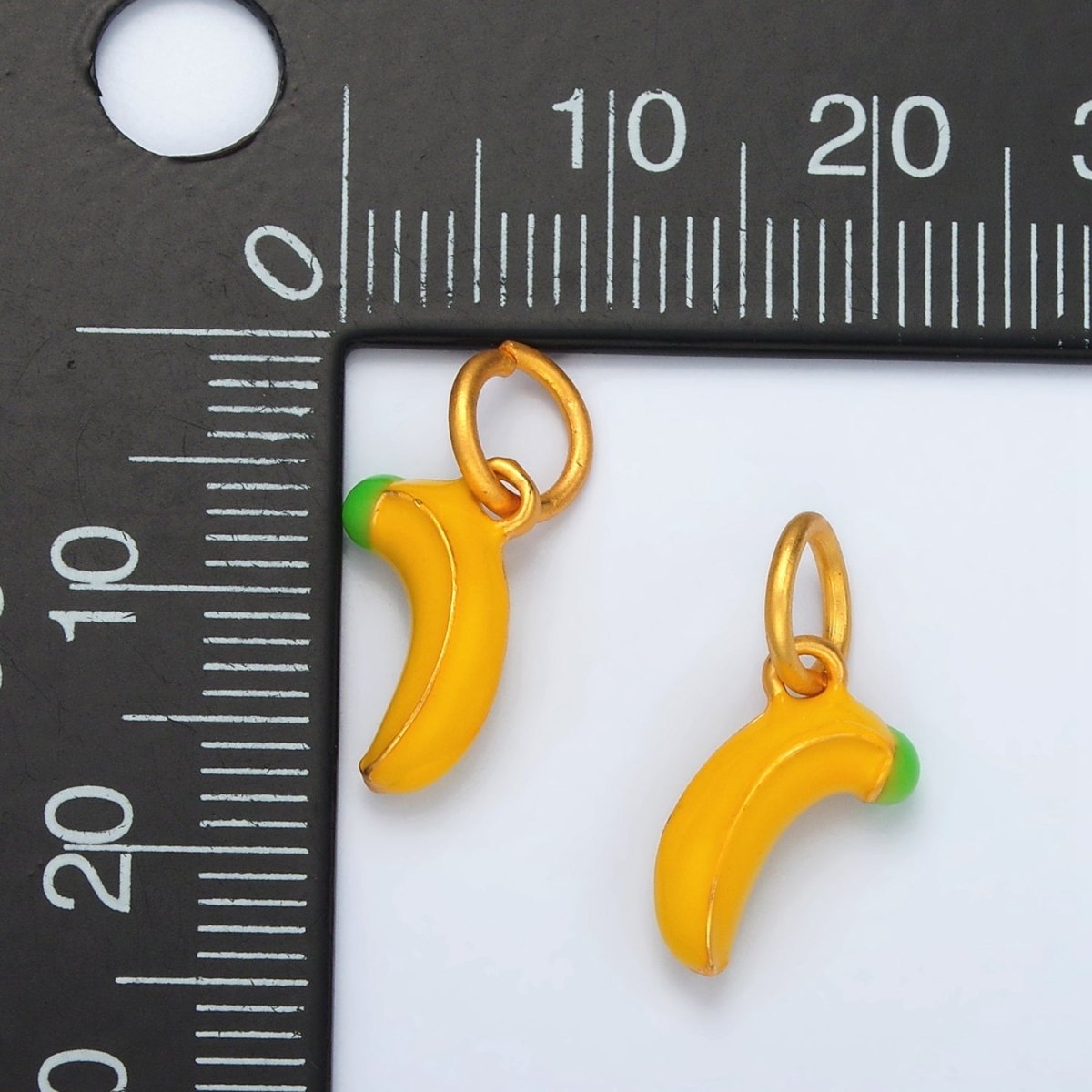 24K Gold Filled 12mm Yellow Tropical Banana Fruit Mini Charm | AG916