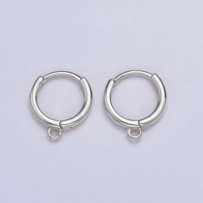 24K Gold Plated 12mm Gold or Silver Huggie Hoop with Open Link Earrings Supply Component For Jewelry Making L-811