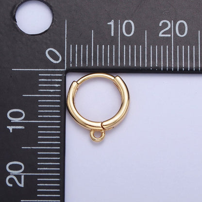 24K Gold Plated 12mm Gold or Silver Huggie Hoop with Open Link Earrings Supply Component For Jewelry Making L-811