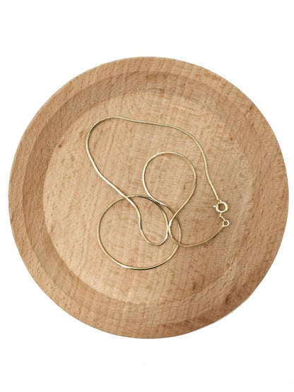 24K Gold Plated Cocoon Necklace, Dainty 0.8mm Cocoon Chain with Spring Ring | CN-561