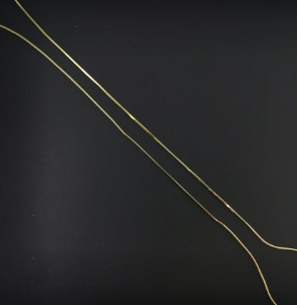 24K Gold Plated Cocoon Necklace, Dainty 0.8mm Cocoon Chain with Spring Ring | CN-561