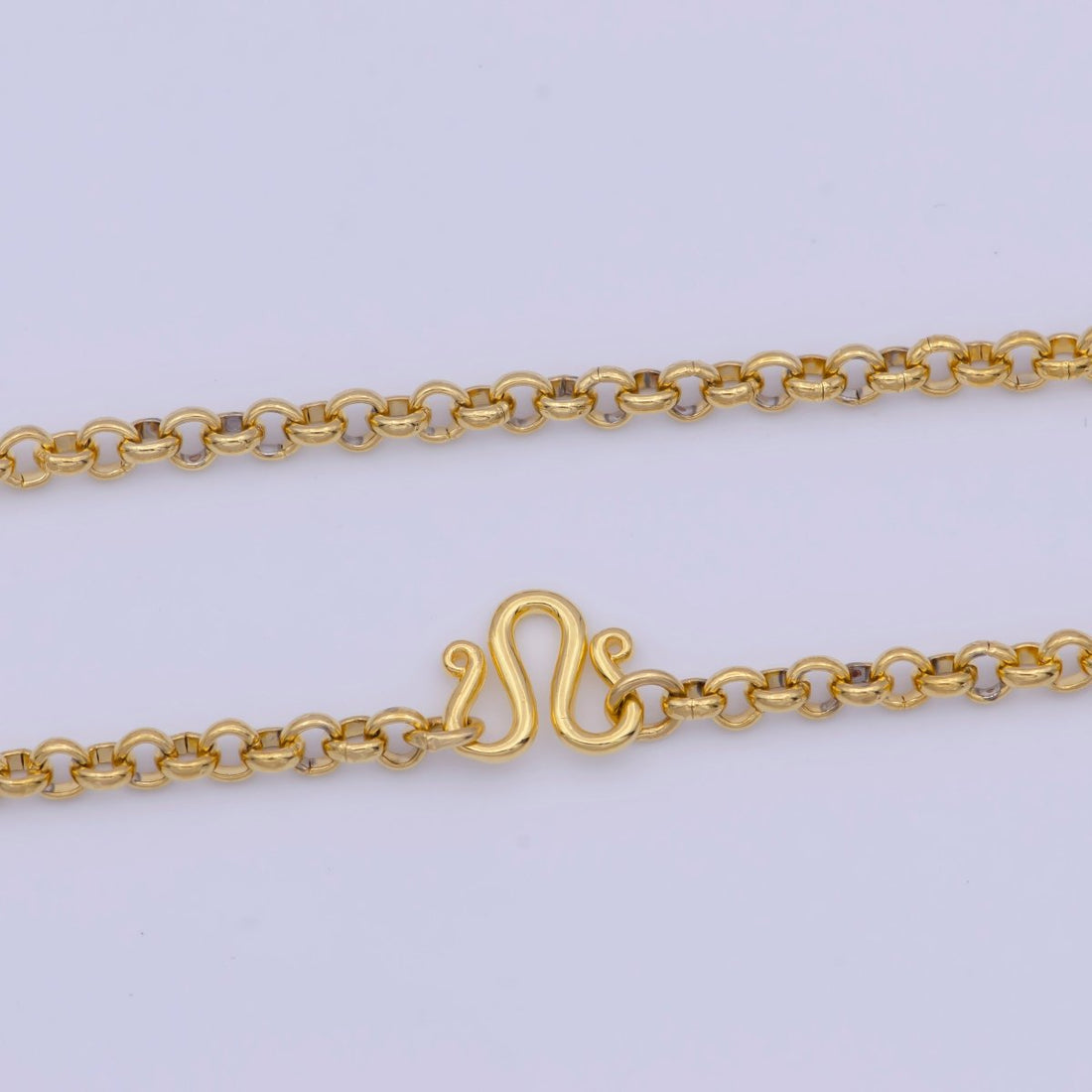 24k Gold Plated Rolo Link Chain Necklace 3.1mm Yellow ROLO Link Chain Layering Necklace | WA-1126 Clearance Pricing