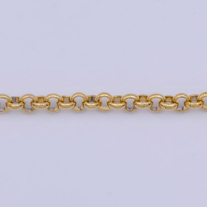 24k Gold Plated Rolo Link Chain Necklace 3.1mm Yellow ROLO Link Chain Layering Necklace | WA-1126 Clearance Pricing