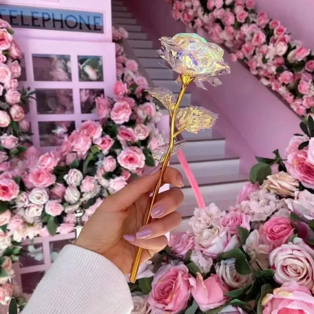 24k Infinity Rose Eternal with Gold foil LED Enchanted For Christmas Valentine&
