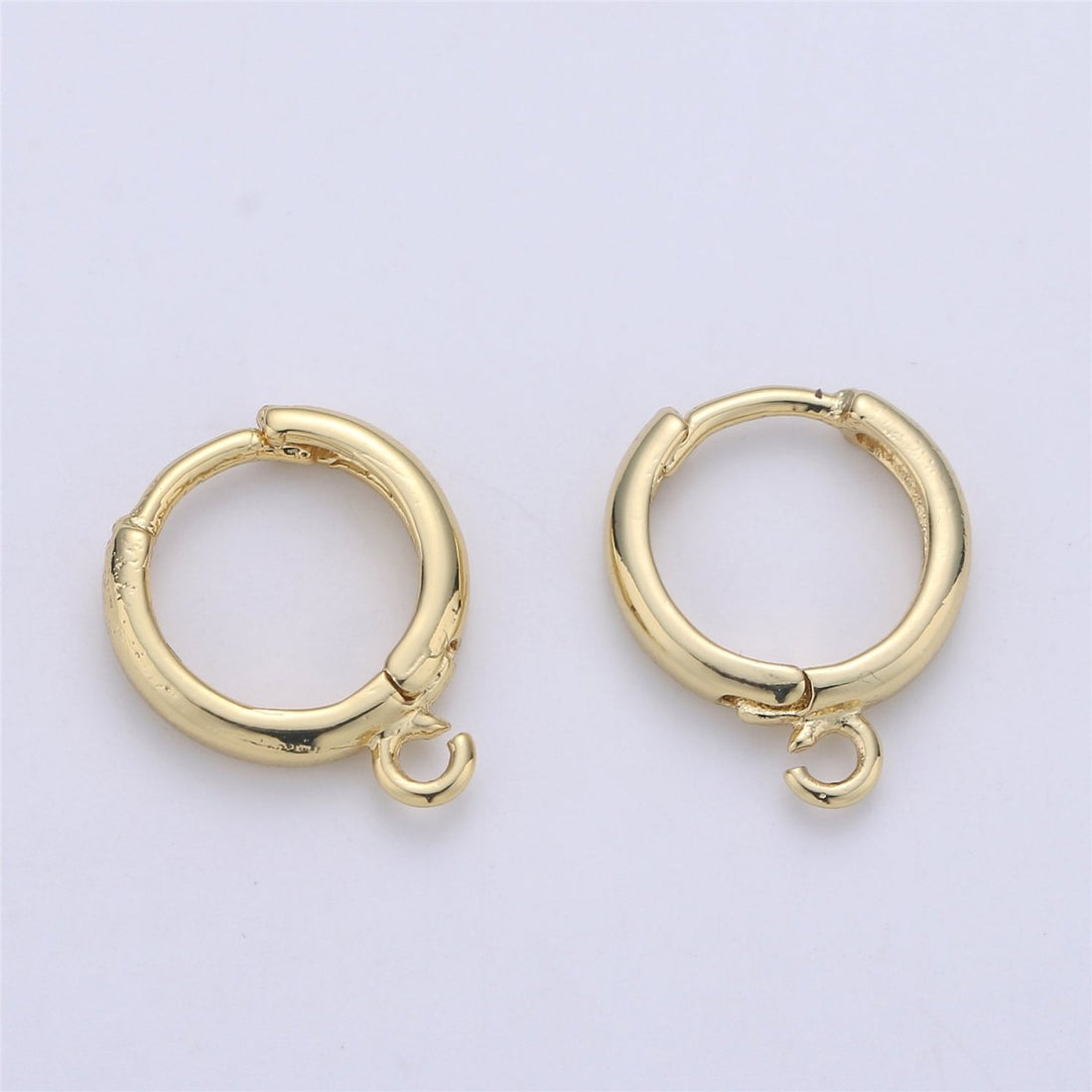 24K Simple Golden Gold Filled Huggies One Touch Earring - K-350