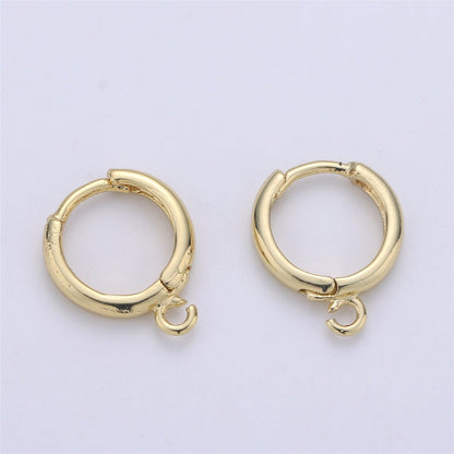24K Simple Golden Gold Filled Huggies One Touch Earring - K-350