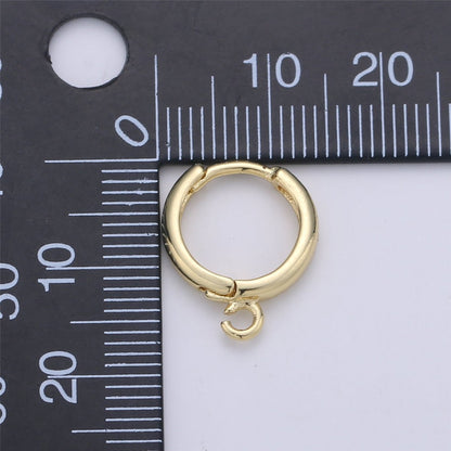 24K Simple Golden Gold Filled Huggies One Touch Earring - K-350