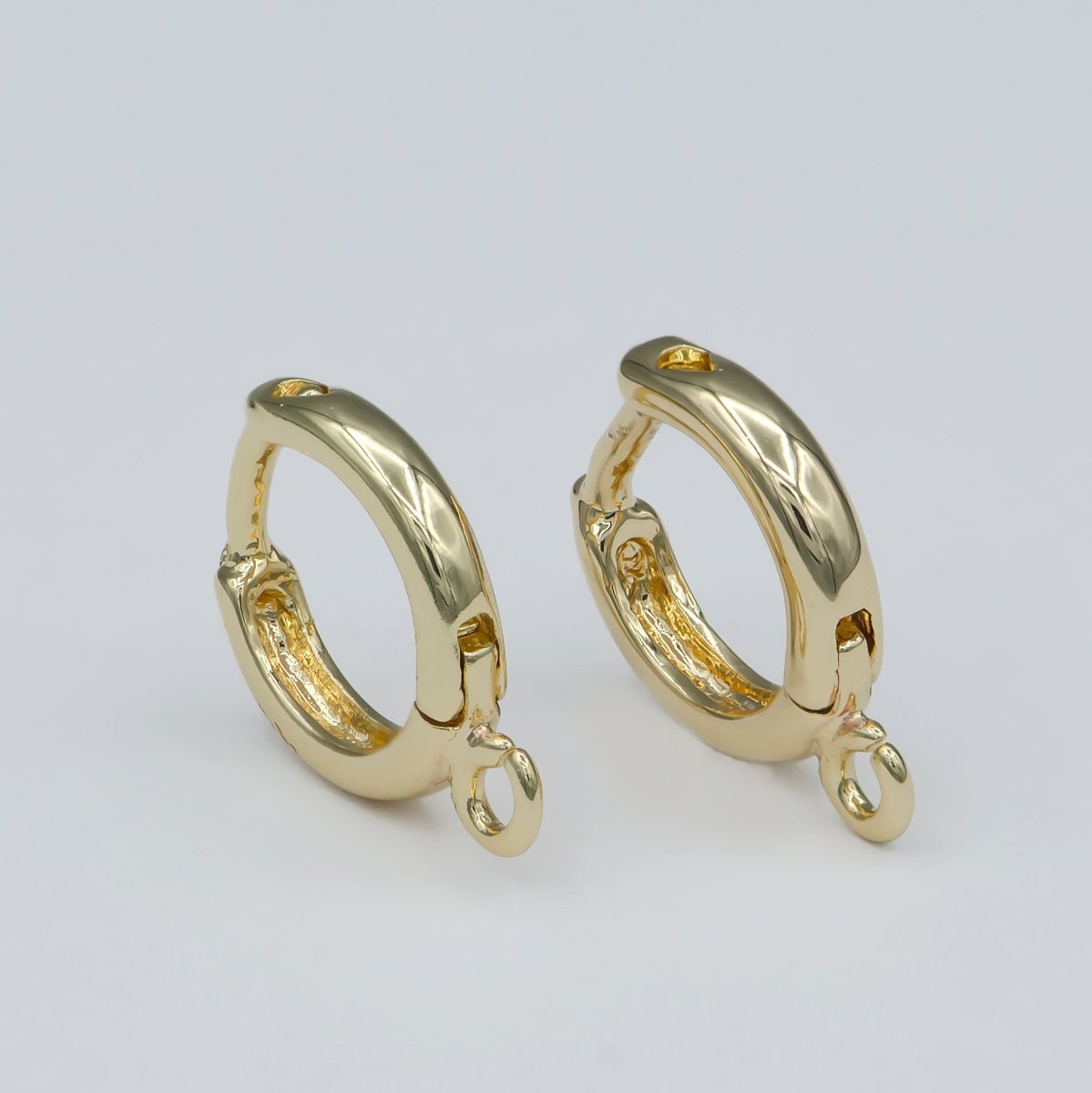 24k Simple Minimalist Gold Filled Thick Earring Huggies For DIY Earring Making  L-388